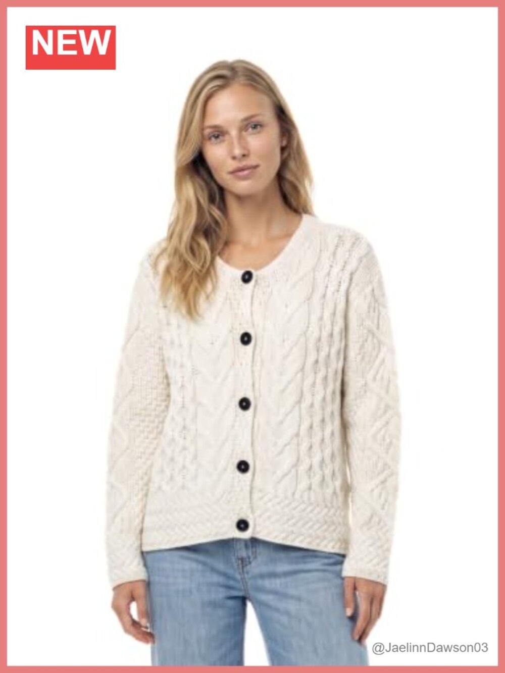 Irish Cable Knit Merino Wool Cardigan for Women Made in Ireland